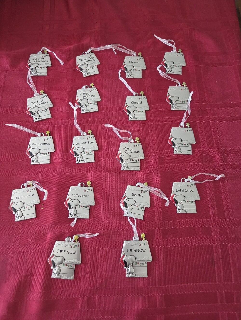 Silver Tone Metal Snoopy/Peanuts Worldwide Ornaments - Pick 1